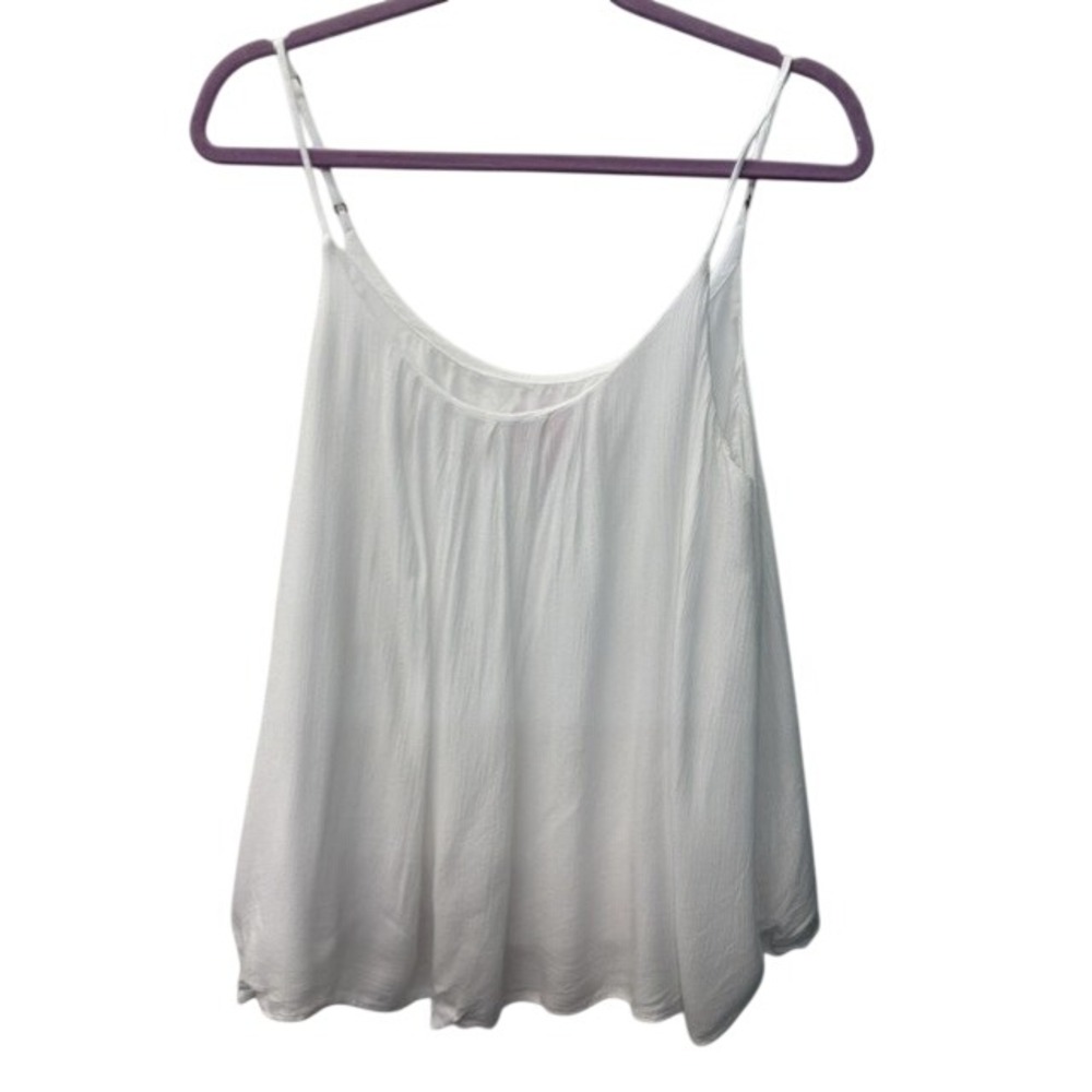 Lilly Pulitzer White Gauze Spaghetti Strap Flowy Tank Top Womens Large